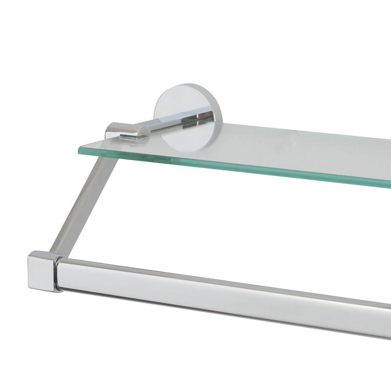 Organize It All Hanging Glass Shelf with Towel Bar - 21.7x6.2x4.75