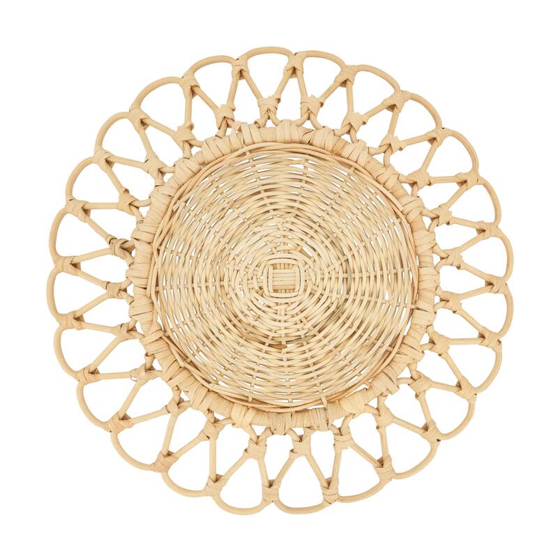 Rattan Placemats With Cutwork Design (Set of 4) - 15"x15"