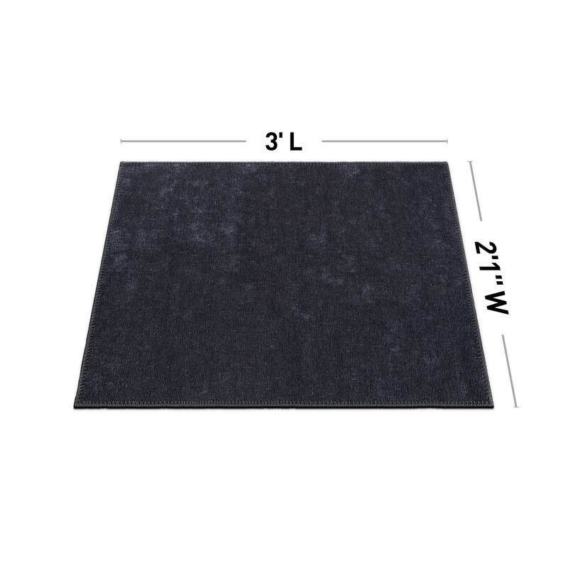 Contemporary Solid Machine Washable Area Rug