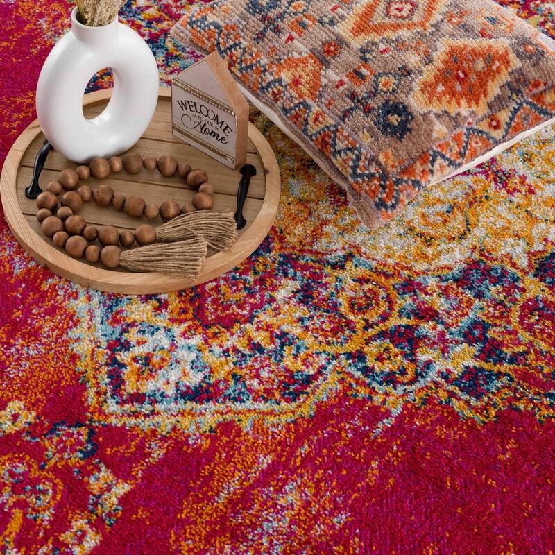 Hauteloom Istanbul Collection Vintage Oriental Traditional Medallion Area Rug