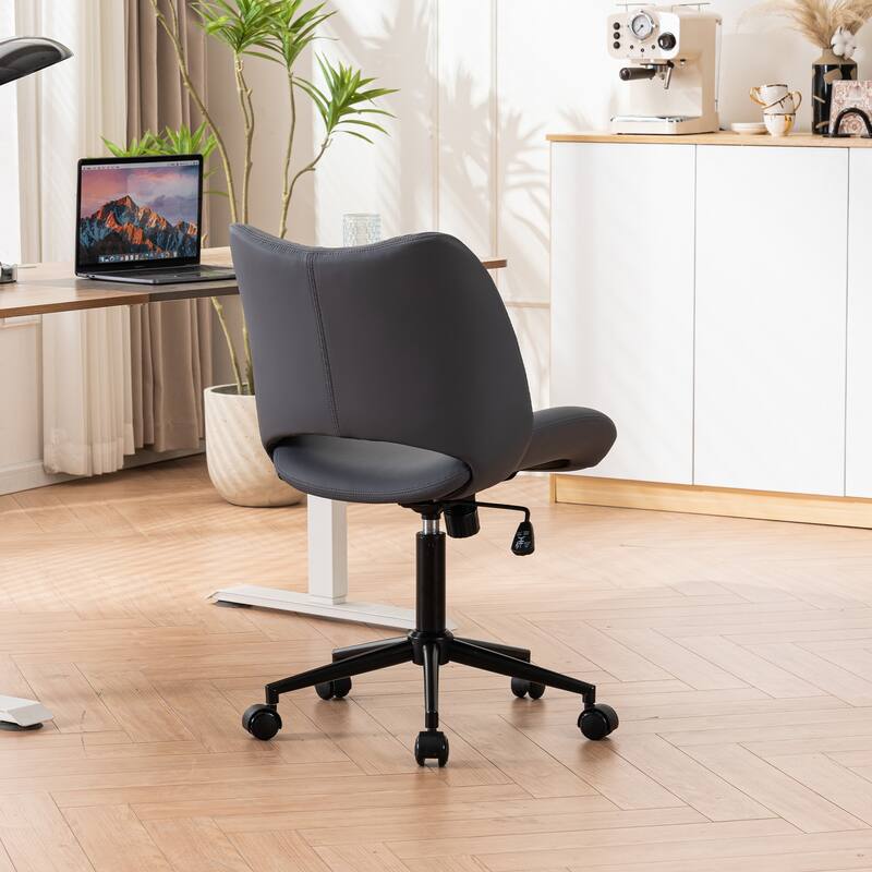 Swivel Armless Ergonomic Office Chair with Wheels