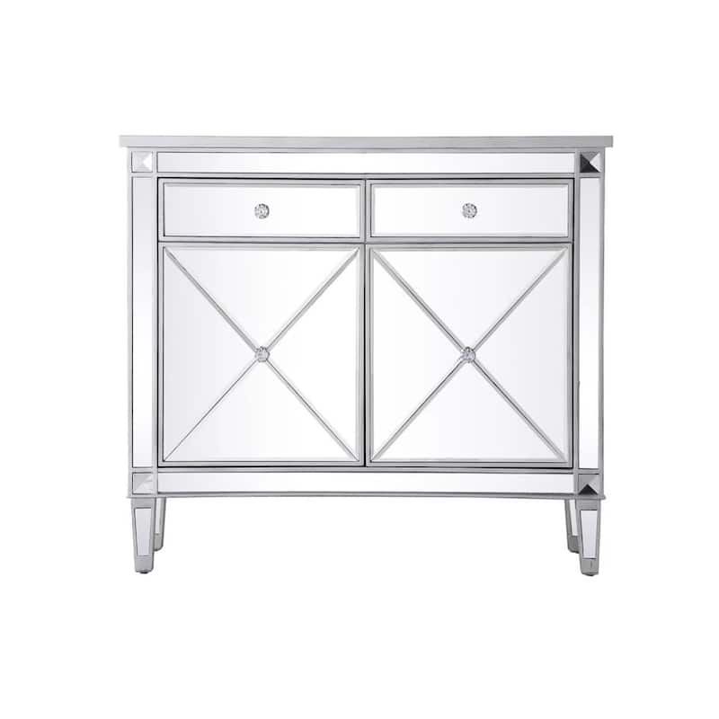 2-Door Mirrored Accent Cabinet