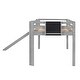 preview thumbnail 10 of 8, Twin size Loft Bed Wood Bed with Slide, Stair and Chalkboard, Grey