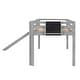 preview thumbnail 44 of 46, Twin size Loft Bed Wood Bed with Slide, Stair and Chalkboard, White