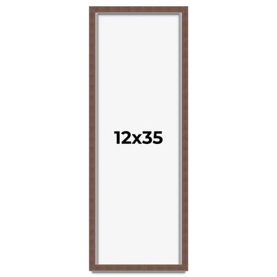 12x35 Shadow Box Frame Brown | 1.125 inches Deep Real Wood Rustic