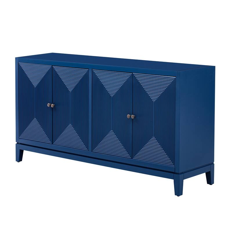 Vertical Line Design Storage Cabinet Sideboard with Adjustable Shelves, Buffet Cabinet Entrance Cabinet TV Console Table