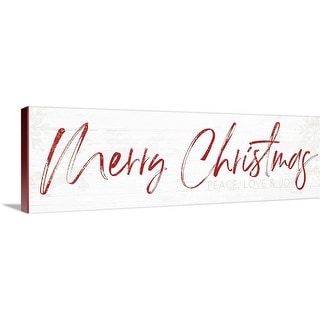"Merry Christmas" Red and White Christmas Holiday Canvas Wall Art