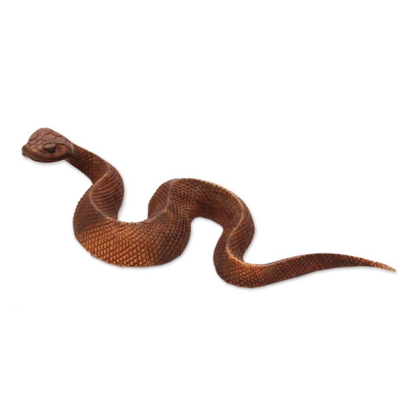 Novica Handmade Slithering Snake Wood Sculpture - 2.6" H x 12.5" W x 3.9" D