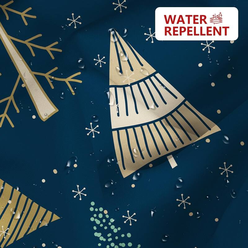 Christmas Tree Shower Curtain - Black & Green Winter Decor, 72" x 72"