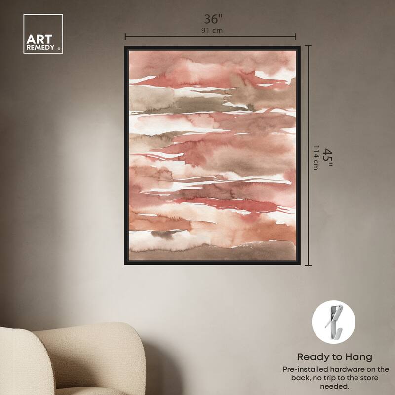 Art Remedy Tone Tinted Powders Framed Boho Abstract 1 Piece Canvas Wall Art