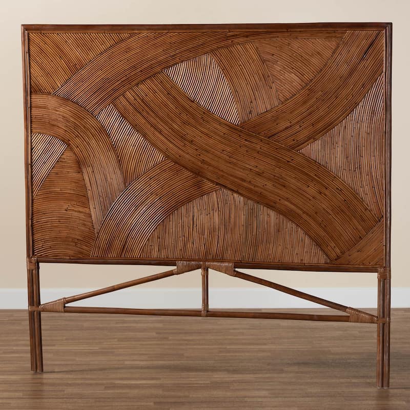 Elettra Bohemian Dark Brown Rattan Standalone Headboard