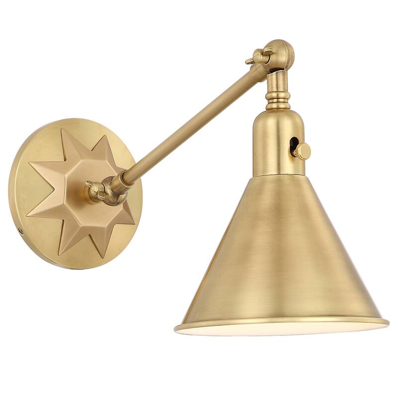 Morgan 1-light Aged Brass Wall Mount - 7'' W x 11'' H x 17'' D - 7'' W x 11'' H x 17'' D