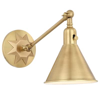Morgan 1-light Aged Brass Wall Mount - 7'' W x 11'' H x 17'' D