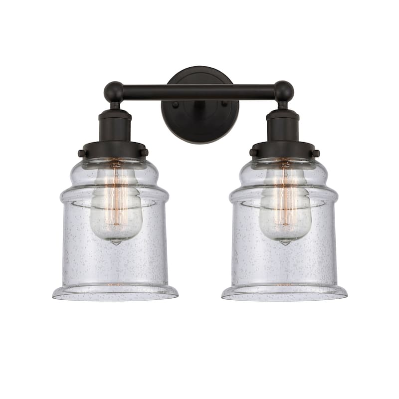 Innovations Lighting 616-2W-13-15 Canton Vanity Canton 2 Light 15" - Oil Rubbed Bronze / Seedy