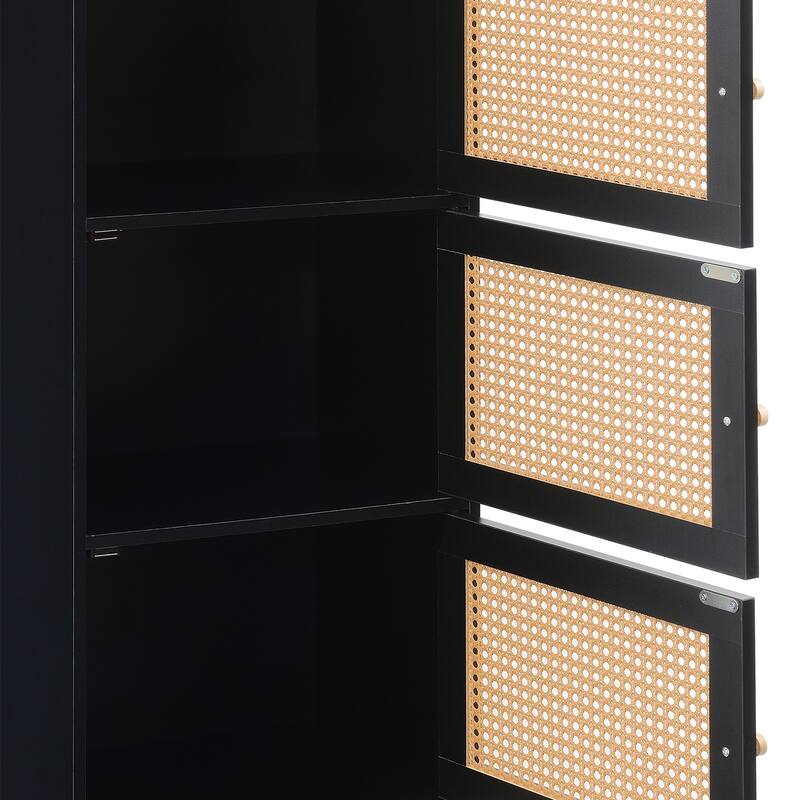 Convenience Concepts Xtra Storage Boho Weave 3 Door Cabinet with Shelf