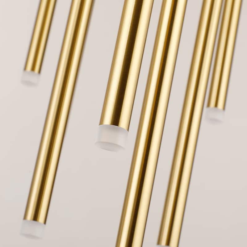 12-Light Stylish Tassel Tube LED Integrated Chandelier - N/A