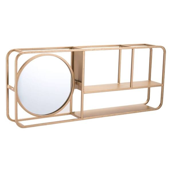 Shop Zuo Modern A11498 Steel Shelf With Mirror Gold Overstock