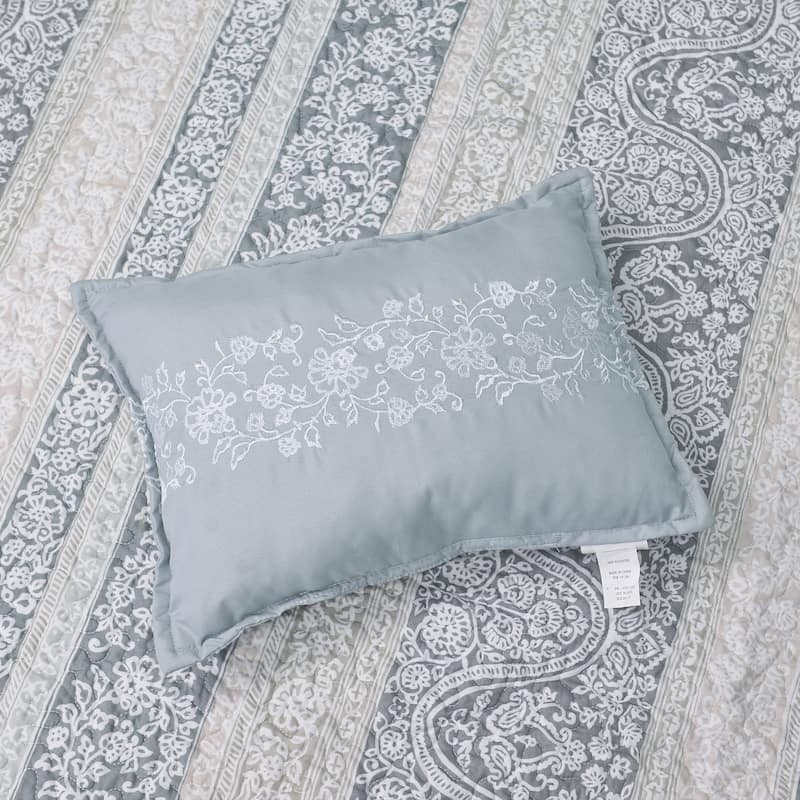 Serenta Marchesa Printed Microfiber Quilt 6pcs Set With Bedskirt