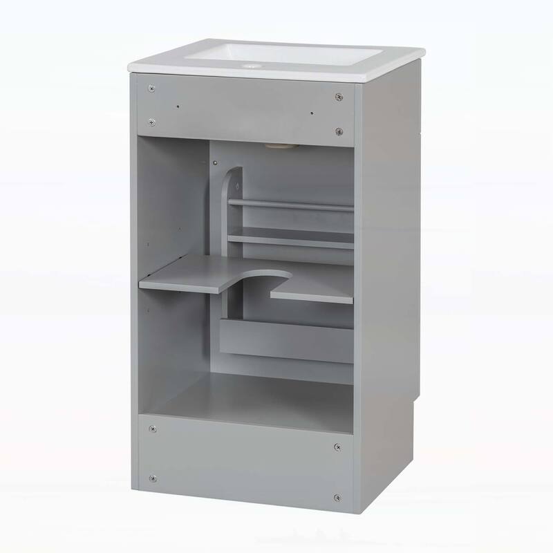 Freestanding Vanity Set with Door Shelf and Adjustable Shelf