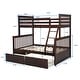 preview thumbnail 32 of 56, Twin Over Full Wood Bunk Bed with Storage Drawers and Ladder