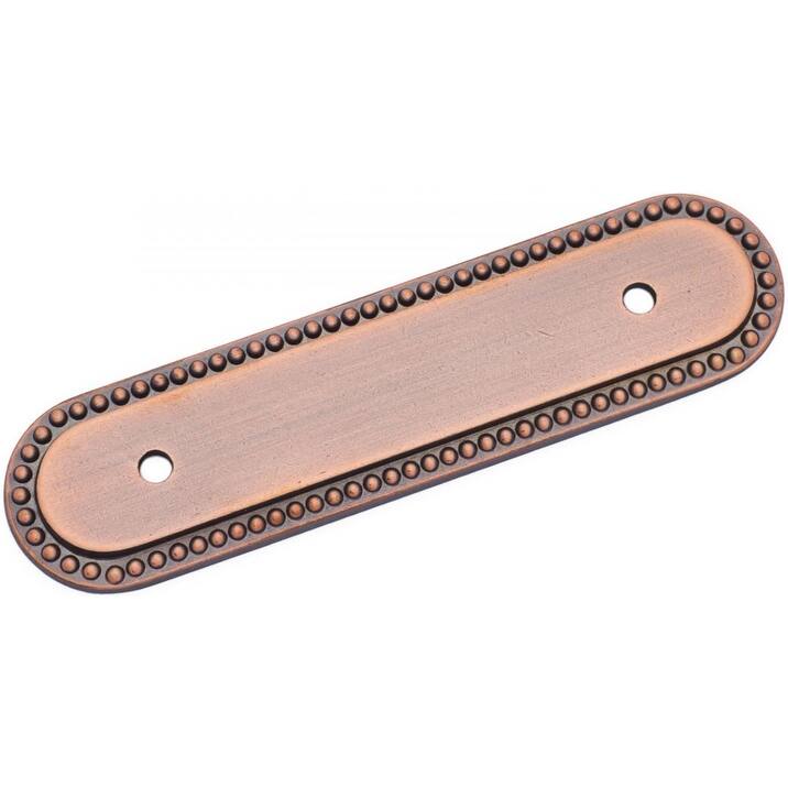 RK International BP 1792 Beaded Oblong 3" Center to Center Solid Metal - Distressed Copper