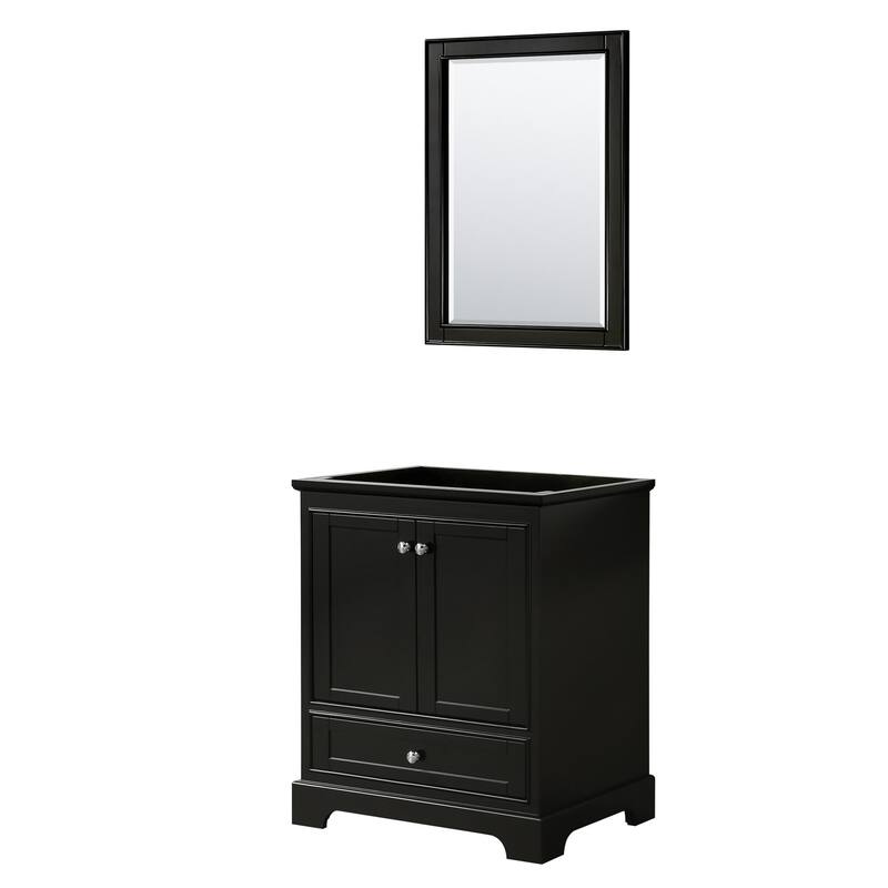 Wyndham Collection Deborah 29-1/4" Free Standing Single Wood Vanity - Dark Espresso / Polished Chrome Hardware