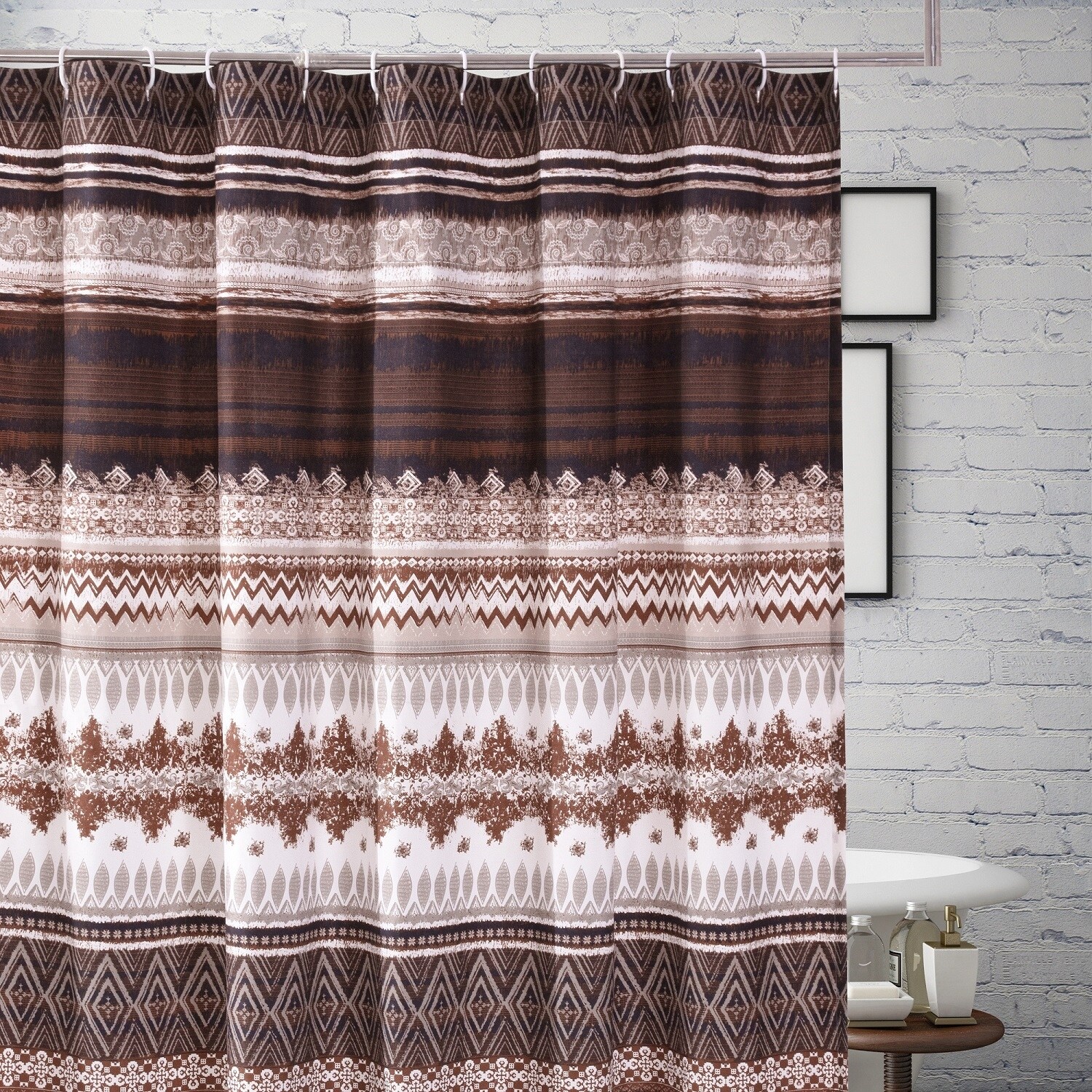 как выглядит Greenland Home Fashions Southwest 72-inch Shower Curtain фото