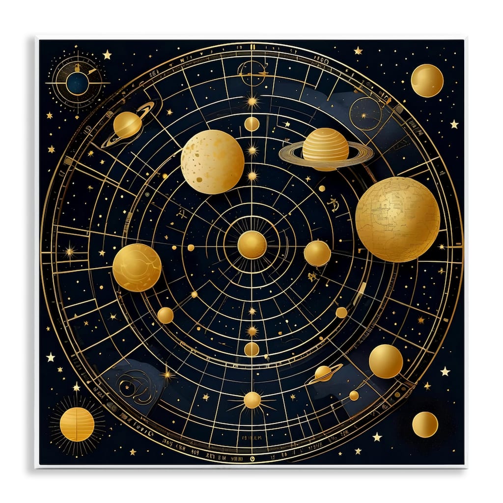 Stupell Astral Planets in Solar System Wall Plaque Art Design By Tabz Jones