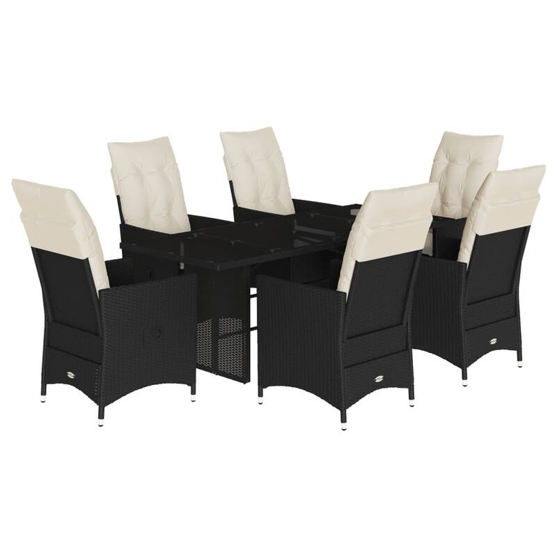 vidaXL Garden Dining Set Black, Cream White - 23.2 x 22.0 x 36.2 in