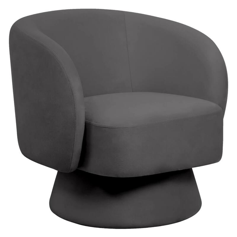 Raze 31" Swivel Accent Armchair Upholstered in Boucle/Velvet/Linen Fabric with Plush Cushioning and Solid Wood Support - Light Grey Velvet