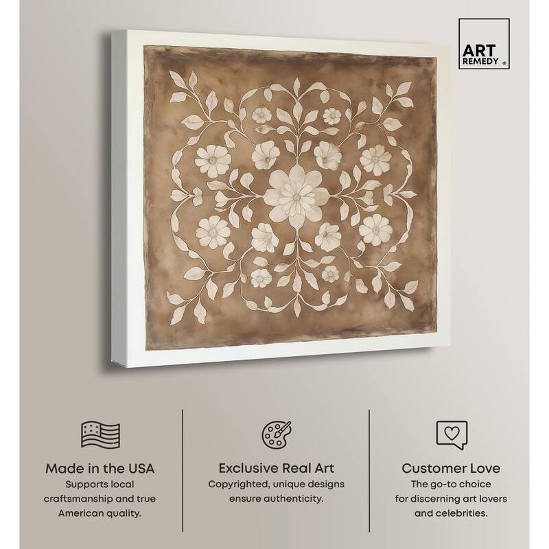 Floral Mandala Canvas by Art Remedy, Gallery Wrapped