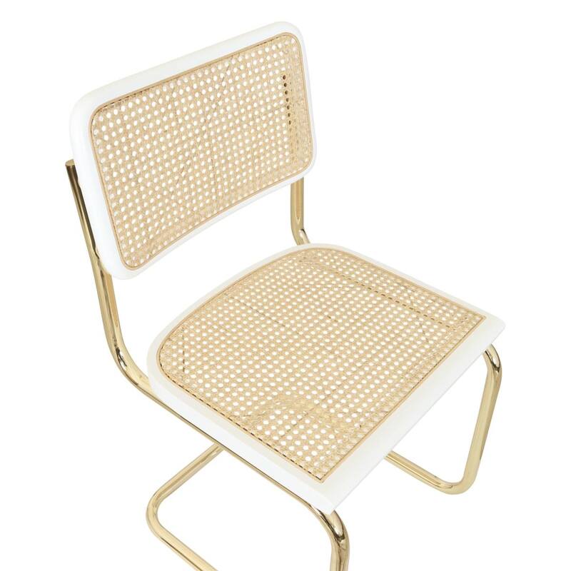Breuer Chair Company Marcel Breuer Cesca Cane Cantilever Side Chair w/ Brass Steel Frame (Various Wood & Cane Colors)
