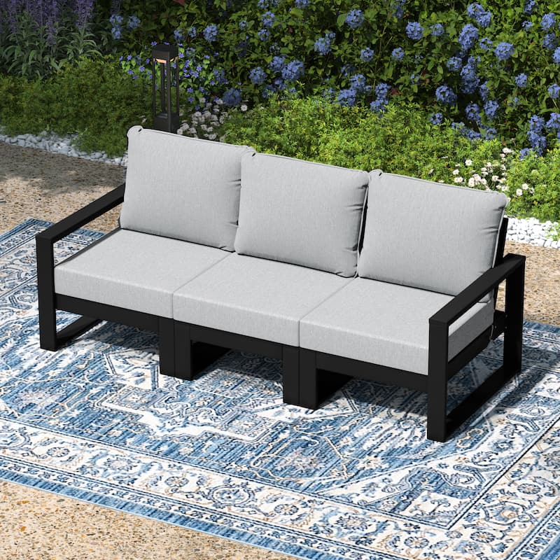 Endless Outdoor Patio Sofa with Black Frame