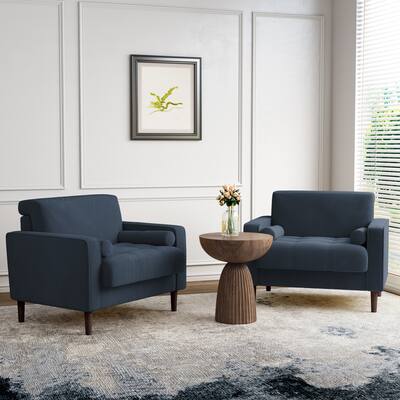 Upholstered Armchair Corduroy Wide Accent Chairs Set of 2