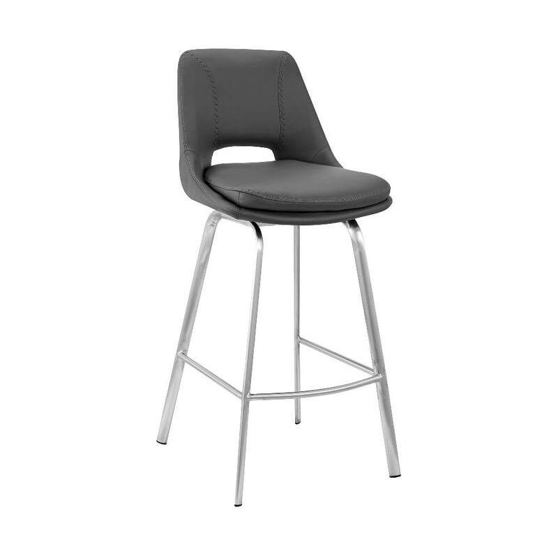 30 Inch Open Back Leatherette Swivel Bar Stool