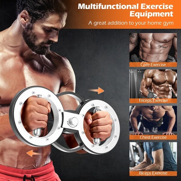 Black-Silver 360° Rotation Burn Machine Arm Workout Equipment with
