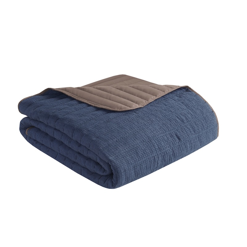 Madison Park Cameron 3 Piece Crinkled Microfiber Quilt Set