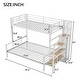 preview thumbnail 21 of 22, Stairway Twin over Full Size Bunk Bed with Open Wardrobe, Metal Bunk Bedframe with Storage Staircase and Guardrails
