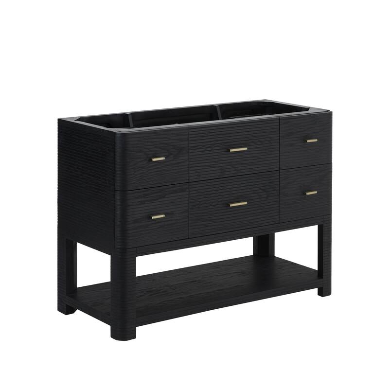 James Martin Vanities Lucian 48" Single Vanity, Carbon Oak - Base Only - No Top