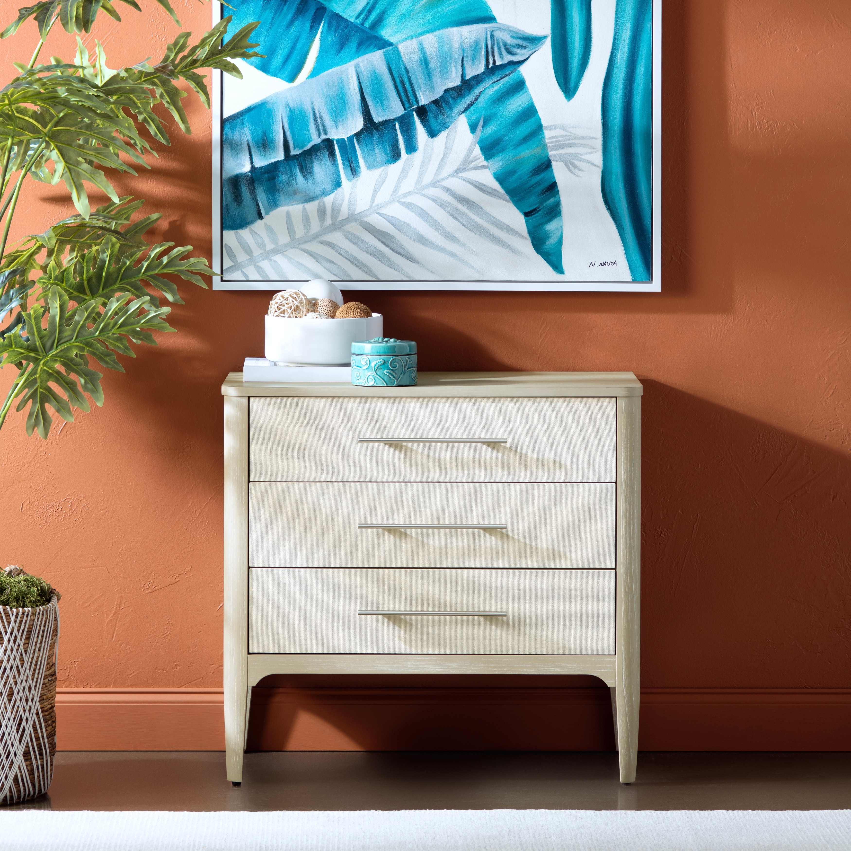 Three Drawer Wooden Accent Chest - White