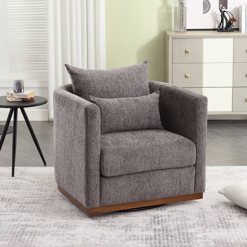 Swivel Barrel Chair, Round Accent Sofa Chair for Living Room, 360 Degree Swivel Barrel Club Chair, Leisure Arm Chair
