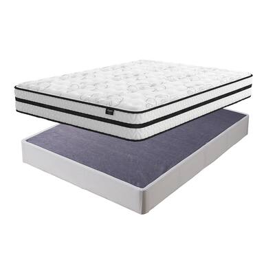 Signature Design by Ashley Chime 10 Inch Hybrid White/Black 2-Piece King Mattress Package