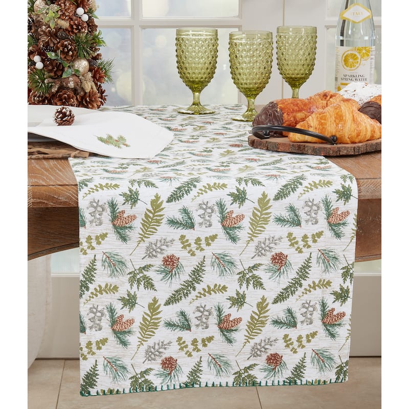 Table Runner With Forest Foliage Design - 16"x72"