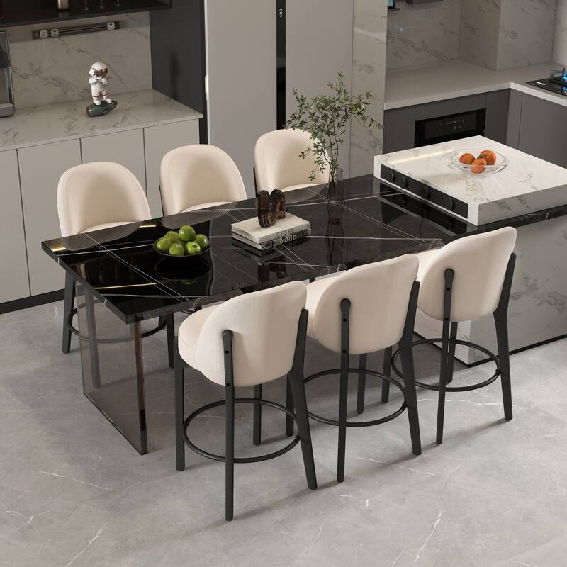 set of 4 Upholstered Counter Height Bar Stools