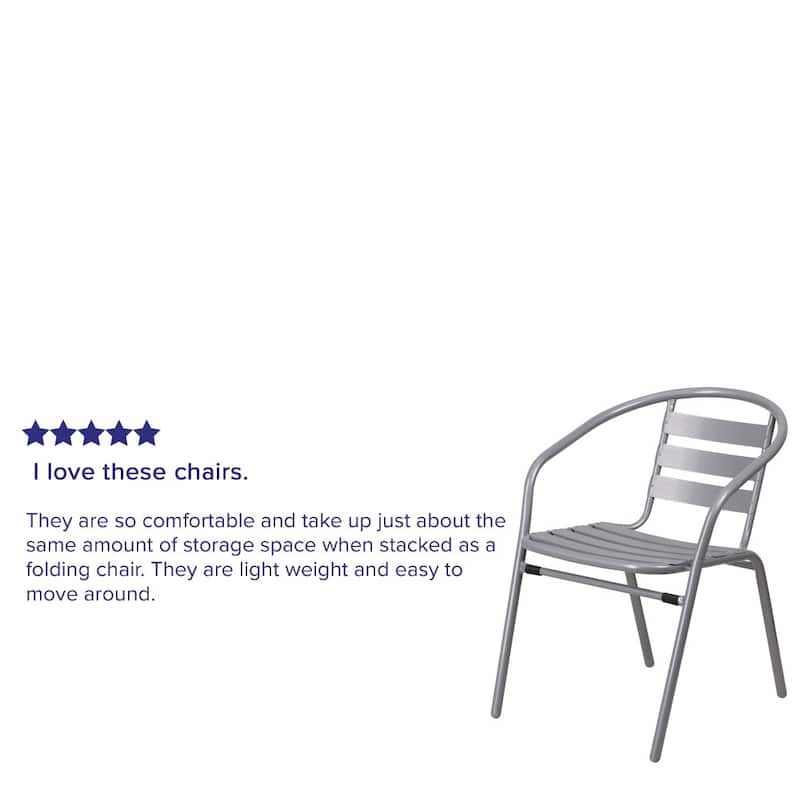 Metal Restaurant Stack Chair with Aluminum Slats
