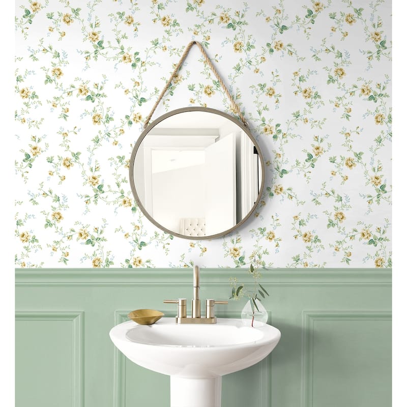 NextWall Blossom Floral Trail Peel and Stick Wallpaper
