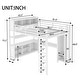 preview thumbnail 18 of 50, All-in-One Metal Loft Bed with L-Shaped Desk & Wardrobe, Bedrooms Bed Frame with Storage Cubes, Shelves, Full-Length Guardrails