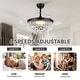 preview thumbnail 28 of 43, Kviflon 48'' Crystal Ceiling Fan with Lights and Remote 6 Speed, 3 Light Change Retractable Blades Chandelier Ceiling Fan