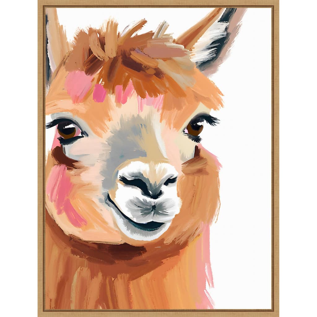 South American camelid by Ohkimiko Framed Canvas Wall Art