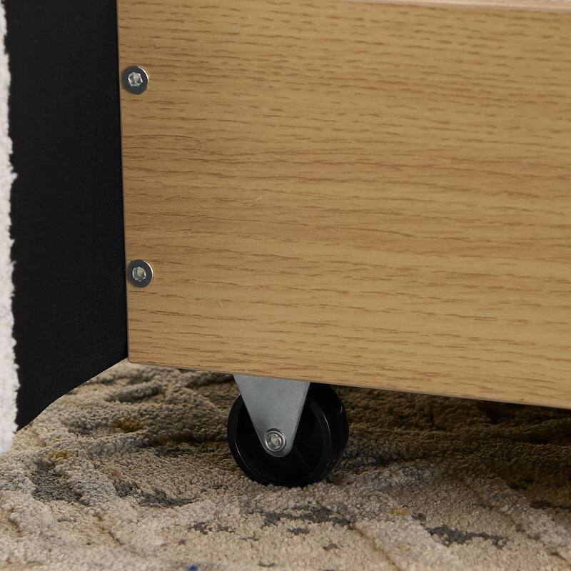 King Size Upholstered Bed Frame Modern Minimalist Style - Circle Yarn Fabric, Tall Curved Headboard